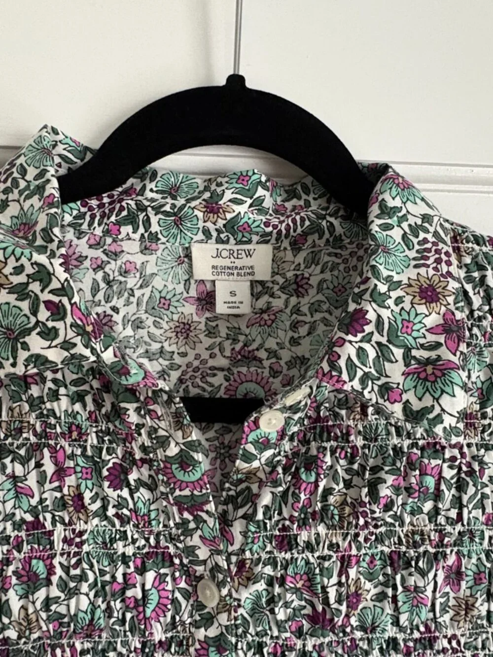 JCREW dress (Small), with short sleeves and tiny buttons down the chest.